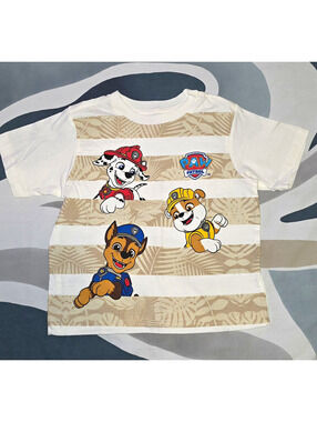 Nickelodeon PAW Patrol Chase Marshall Rubble Kids T-Shirt 4T White/Beige